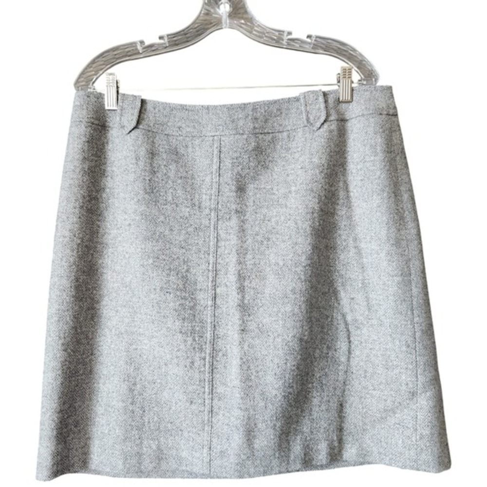 Talbots‎ Womens Herringbone Tweed Pencil Skirt 14 Petite Gray Wool Blend 14P